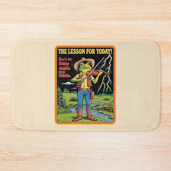 Item preview, The Lesson For Today! Funny Frog Fiddler - Vintage Style Humorous Warning Design designed and sold by Vintagenaut Co..