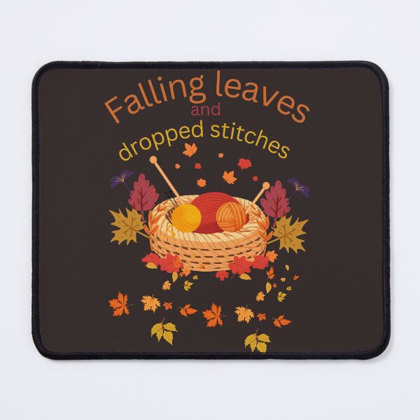 Item preview, Falling Leaves & Dropped Stitches - Funny Autumn Knitting designed and sold by Oopsie Doodle .