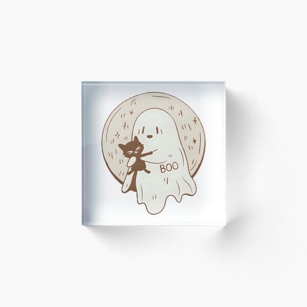 Artikelvorschau, My Boo Hugs Black Cat Under the Moon – Süße Geister-Halloween-Kunst, gruseliger, gemütlicher Druck, gotisches ästhetisches Design entworfen und verkauft von CHAYOST.