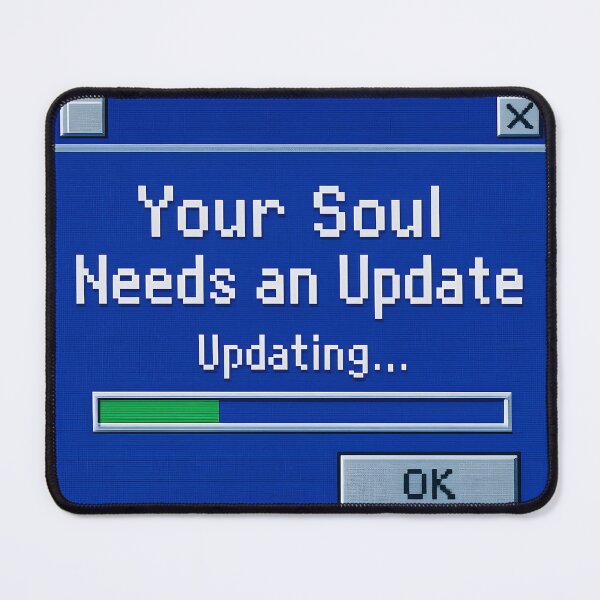 Item preview, Your Soul Needs an Update – Digital Spiritual Glitch Sticker with Vaporwave Vibes designed and sold by VibeSnax.