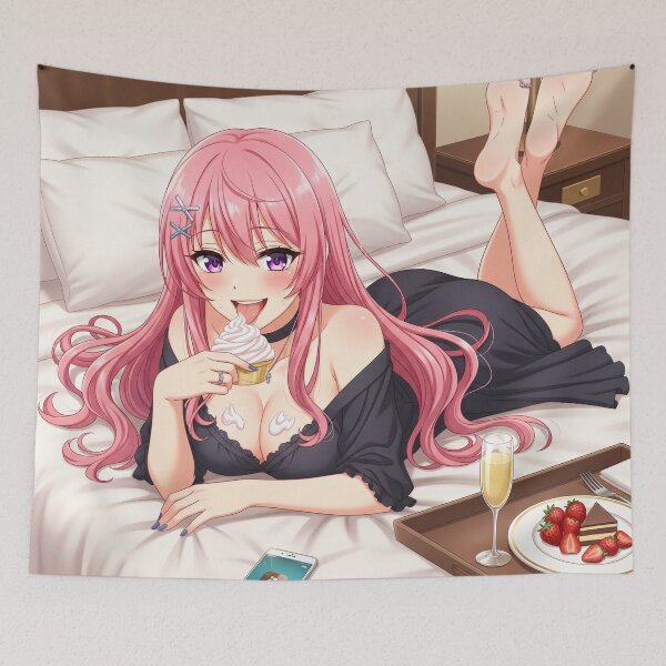 Item preview, Luxurious Waifu eats cream in her room designed and sold by GerwantSHOP.