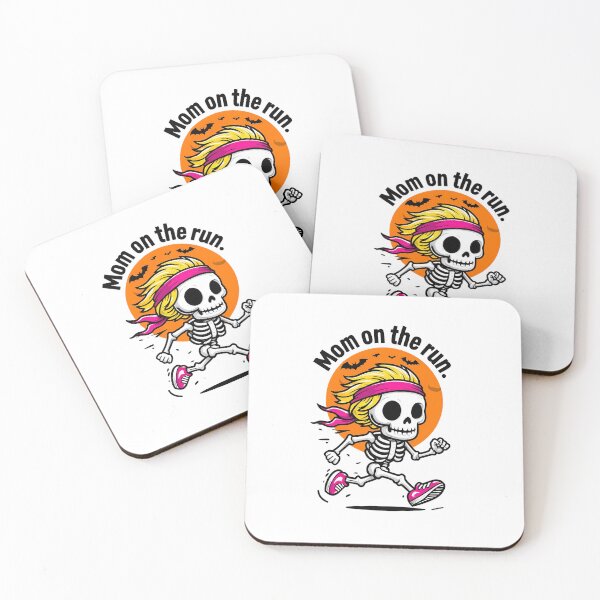 Item preview, Mom on the Run – Funny Halloween Skeleton Jogger designed and sold by lobepainting.