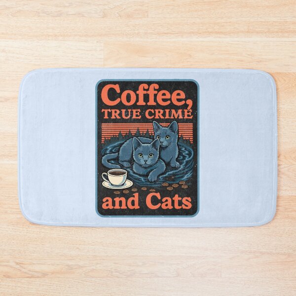 Item preview, Coffee, True Crime, and Cats - Vintage Retro Design for Cat Lovers & Mystery Fans designed and sold by Vintagenaut Co..