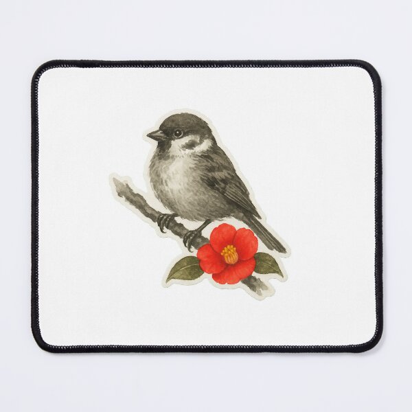 Item preview, Sparrow and Camelia designed and sold by InkSumieAtelier.