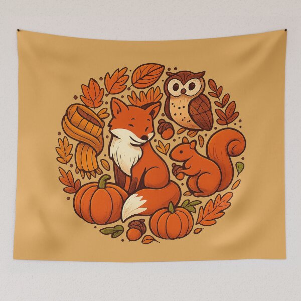 Item preview, Whimsical Woodland Fox & Friends – Cozy Autumn Cottagecore Animals designed and sold by CreativeVisionsHub.