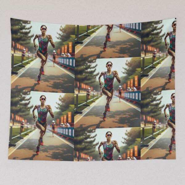 Item preview, “PACE. POWER. PURPOSE.” – Triathlon Woman in Beast Mode designed and sold by Triathlongram.
