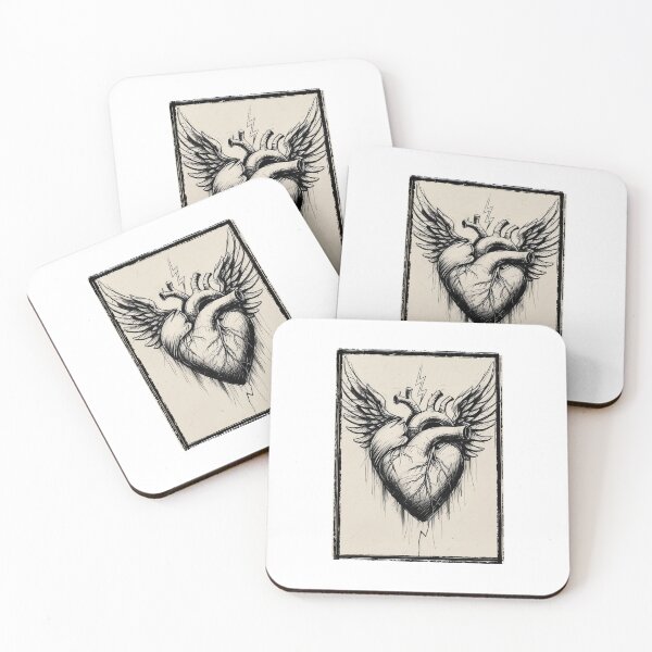 Item preview, Heart Active – Sketch-Style Winged Heart Design designed and sold by AlmaArt-A.