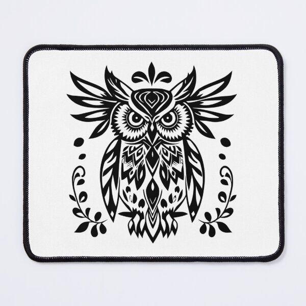 Item preview, Owl Lovers Rustic Woodlands Black White Bohemian designed and sold by countrymouse.