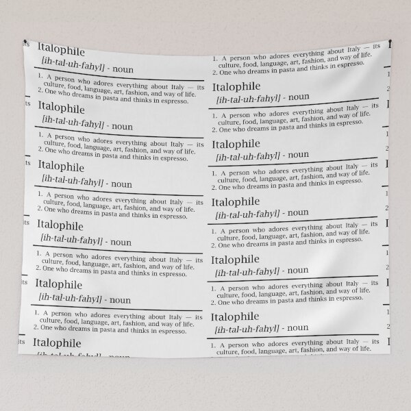 Item preview, Italophile – Dictionary Style Typography for Italy Lovers designed and sold by EmeraldeaArt.