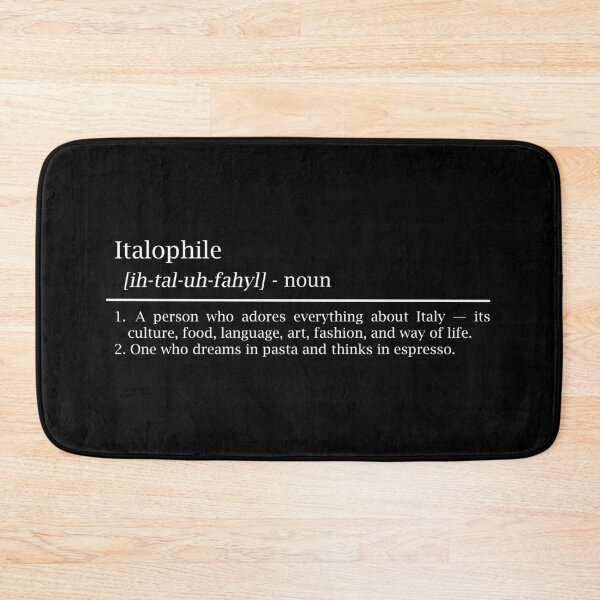 Item preview, Italophile – Dictionary Style white Typography for Italy Lovers designed and sold by EmeraldeaArt.