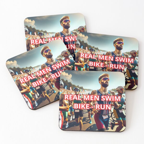 Item preview, Real Men Swim – Bike – Run | Triathlon Motivation Gear designed and sold by Triathlongram.