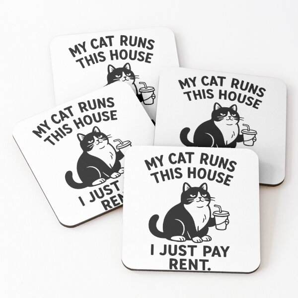 Item preview, My Cat Runs This House – Funny Cat Owner Tee designed and sold by Adlani.