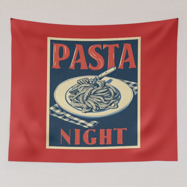 Item preview, Vintage Pasta Night Illustration designed and sold by GoodOldVintage.