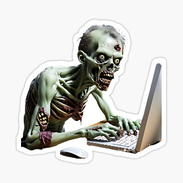Item preview, Zombie browsing internet. designed and sold by Nadia Russ Design.