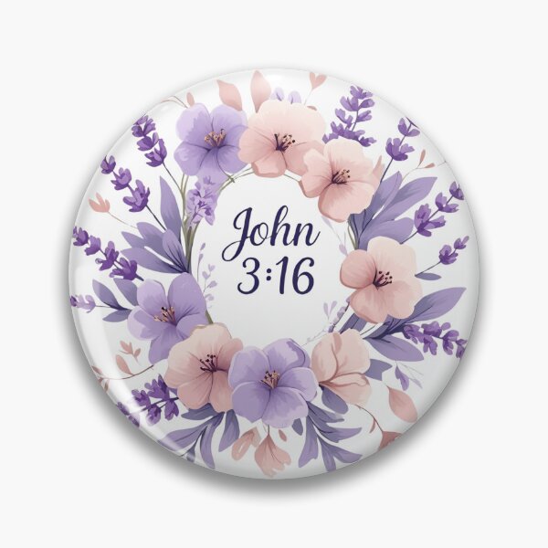 Item preview, Corona floral con versículo bíblico de Juan 3:16 – Diseño de las Escrituras Cristianas designed and sold by GraceNoted.