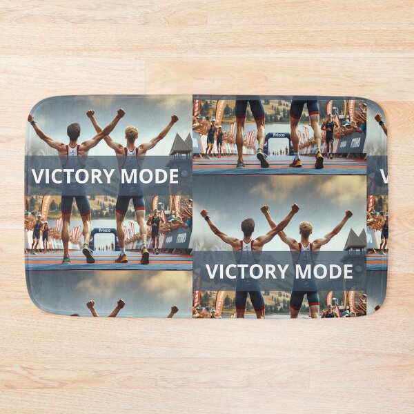 Item preview, Victory Mode Activated – Triathlon Finish Line Celebration Design designed and sold by Triathlongram.