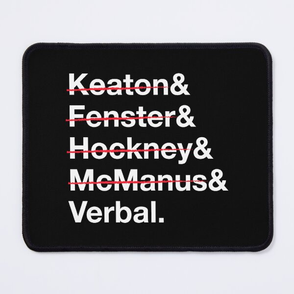 Item preview, Verbal – The Usual Suspects Inspired – Crossed-Out Names List - White Text designed and sold by NiceHatHarry.