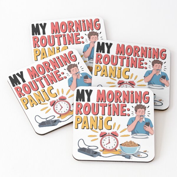 Item preview, Panic Morning Routine – Funny Chaos Tee designed and sold by KostekArtShop.