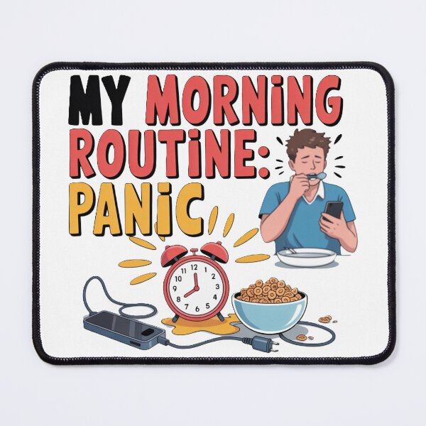 Item preview, Panic Morning Routine – Funny Chaos Tee designed and sold by KostekArtShop.
