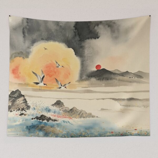Item preview, The breaking surf 4（watercolour + AI) designed and sold by artsmeow.