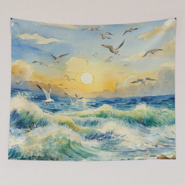 Item preview, The breaking surf 3（watercolour + AI) designed and sold by artsmeow.