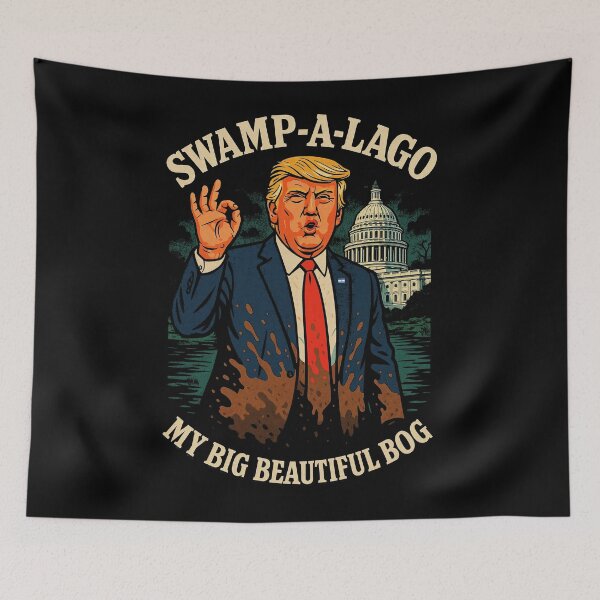 Item preview, Swamp-A-Lago Big Beautiful Bog Political Satire Caricature Design designed and sold by HappyResistance.