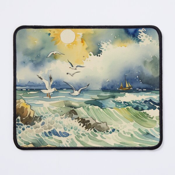 Item preview, The breaking surf 2（watercolour + AI) designed and sold by artsmeow.