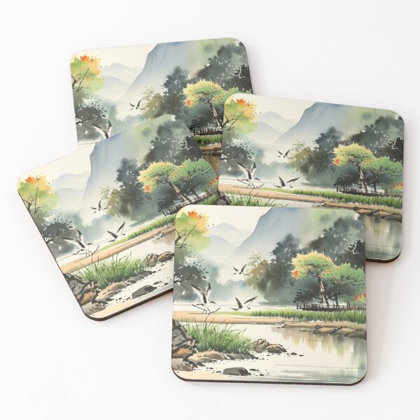 Item preview, The breaking surf （watercolour + AI) designed and sold by artsmeow.