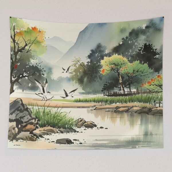 Item preview, The breaking surf （watercolour + AI) designed and sold by artsmeow.