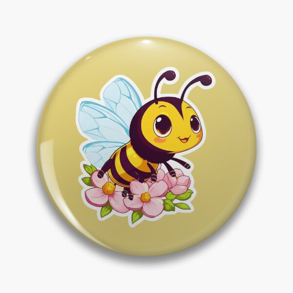 Item preview, Cute Cartoon Bee with Flowers designed and sold by PrintBreeze.