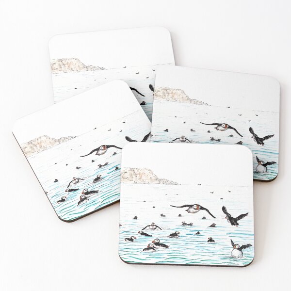 Item preview, Skomer Puffins at Sea designed and sold by clgcreativearts.