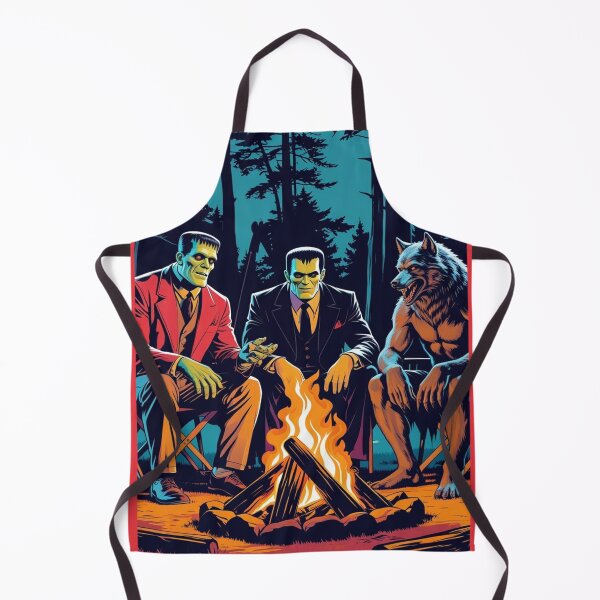 Item preview,  Frankenstein, Dracula & Werewolf Camping at Night - Fun Art designed and sold by Coolverce.
