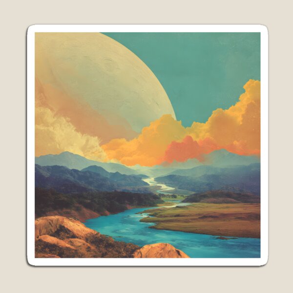 Item preview, River to the Moon | Surreal Cosmic Landscape designed and sold by T-pocket.