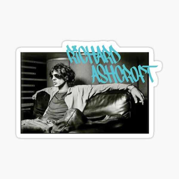 Item preview, Richard Ashcroft relaxing on a couch (blue text) designed and sold by scotty-nic.