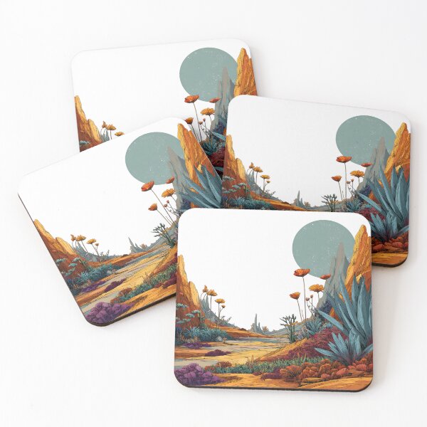 Item preview, Alien Desert Bloom | Surreal Cosmic Landscape Art designed and sold by T-pocket.
