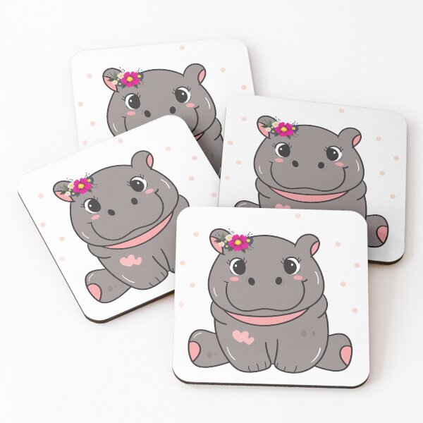 Item preview, Hippopotamus with floral designed and sold by LaUnArt.