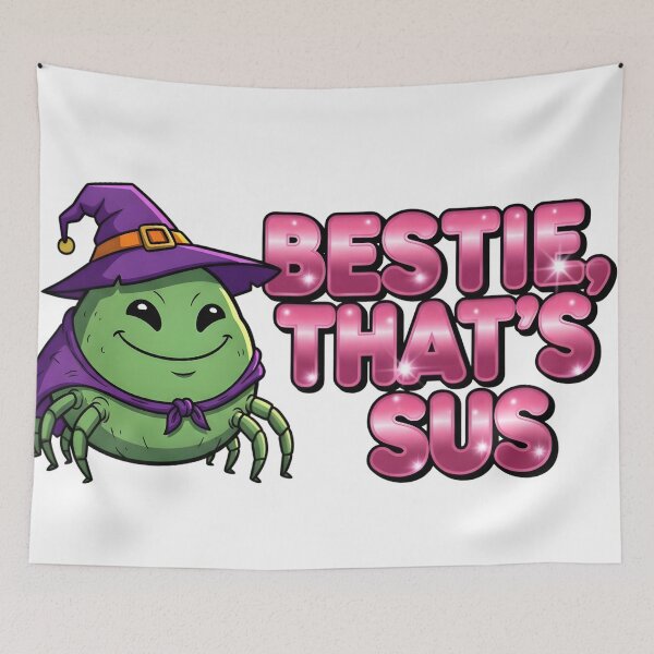 Item preview, Bestie, That's Sus – Cute Witch Spider Meme Digital Art designed and sold by AnnDesignStudio.