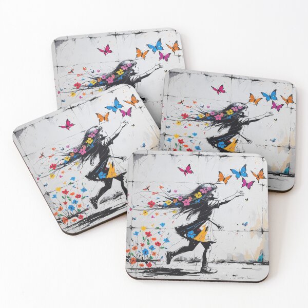 Item preview, Girl Chasing Colorful Butterflies 3 designed and sold by AlinaSCorner.