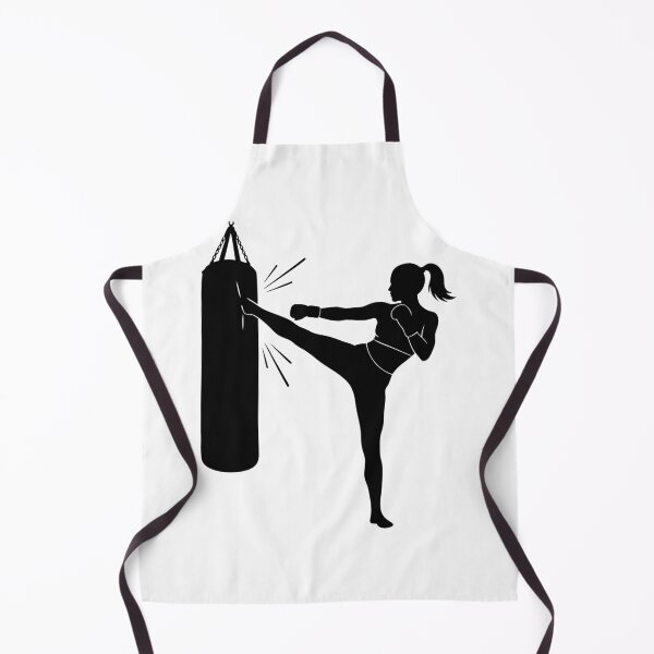 Item preview, Female Kickboxer Training with Punching Bag Silhouette designed and sold by AFernandesDSG.