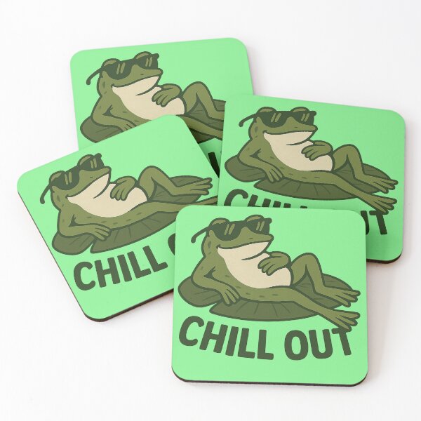 Item preview, Chill Out Frog on Lily Pad – Cartoon Relaxation Vibes designed and sold by MugLifeCo.