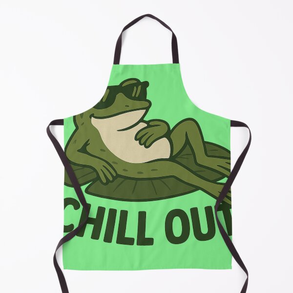 Item preview, Chill Out Frog on Lily Pad – Cartoon Relaxation Vibes designed and sold by MugLifeCo.