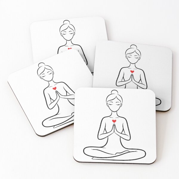 Item preview, Meditating Woman Silhouette with Heart - Mindfulness and Self-Love designed and sold by AFernandesDSG.