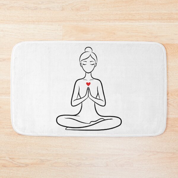 Item preview, Meditating Woman Silhouette with Heart - Mindfulness and Self-Love designed and sold by AFernandesDSG.