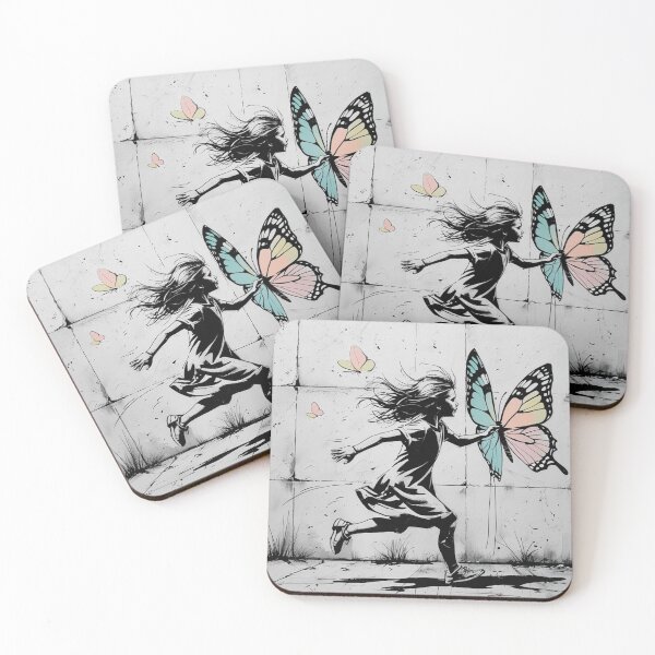 Item preview, Girl Chasing Colorful Butterflies 5 designed and sold by AlinaSCorner.