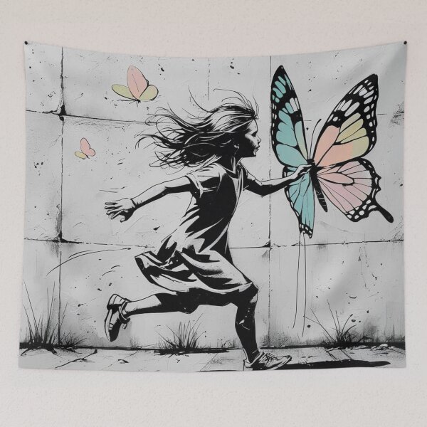 Item preview, Girl Chasing Colorful Butterflies 5 designed and sold by AlinaSCorner.