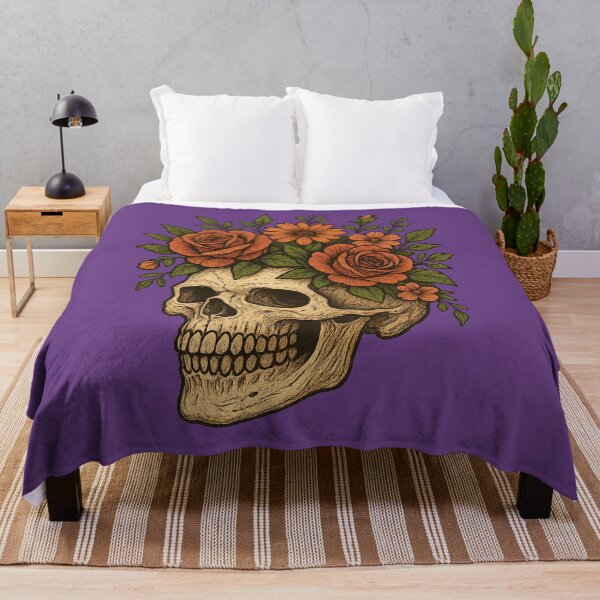 Item preview, Skull in Bloom – Botanical Crowned Skeleton Illustration designed and sold by MugLifeCo.