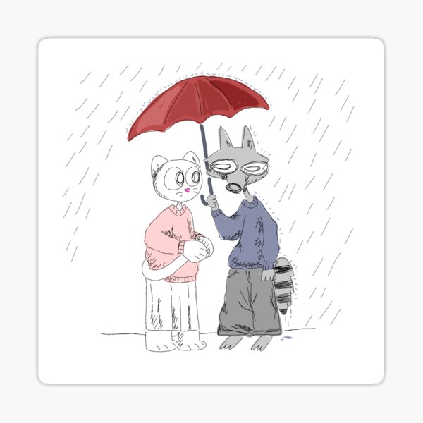 Item preview, Billie and Mittens in April Showers designed and sold by alexcreatesart.