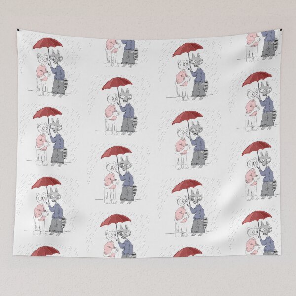 Item preview, Billie and Mittens in April Showers designed and sold by alexcreatesart.