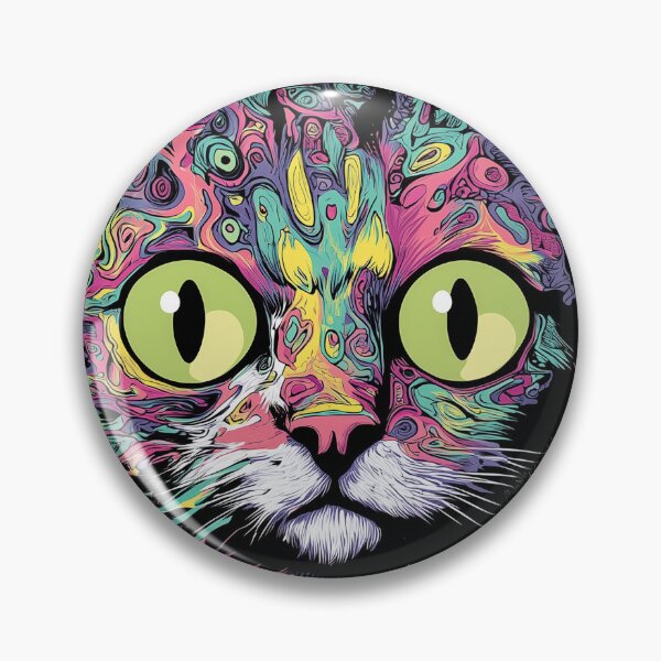 Artikelvorschau, Psychedelische Katze - Augen weit offen entworfen und verkauft von RottingDreams.
