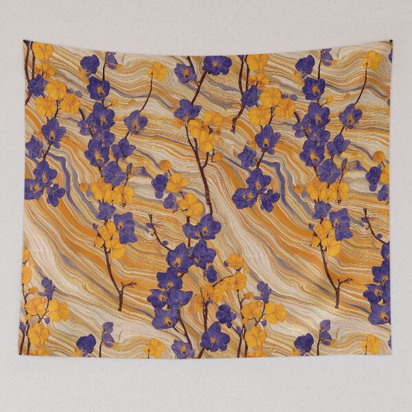Item preview, Golden Currents & Violet Orchids designed and sold by RyanPhamDesigns.